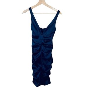 Xscape ruched satin midi formal